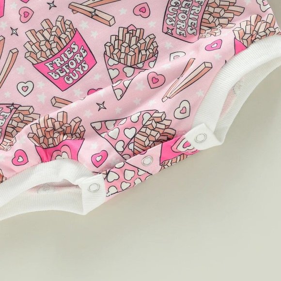 NEW Girl's Valentine's Day  Fries Before Guys Bodysuit - Picture 5 of 5